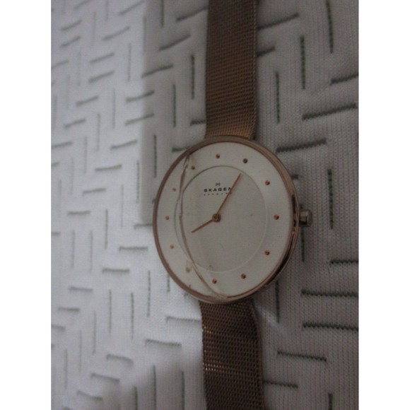 Skagen SKW2142 Gitte Rose-tone Stainless Steel Mesh Watch LOT OF 2 -PARTS/REPAIR main image 8